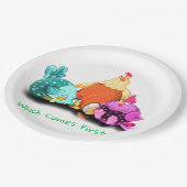 Assiettes En Carton Drôle Poulets En Attente Oeuf À Hatch - Texte Pers (Angle)