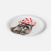 Assiettes En Carton Drôle Raccoon souffler Baisers Coeurs d'amour (Angle)