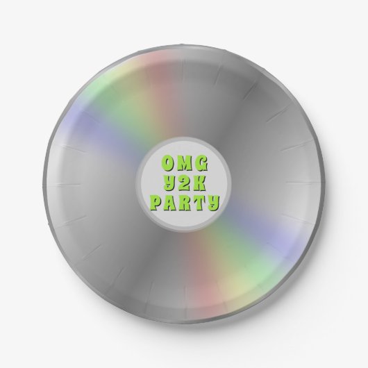 Assiettes En Carton Drôle Retro Music CD Disque Y2K Plaques papier de  (Devant)