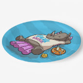 Assiettes En Carton Drôle Rhino Party Animal Pool Inflatable Dessin (Angle)