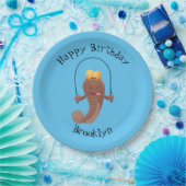 Assiettes En Carton Drôle sauter boudskipper poisson dessin animé (Fête)