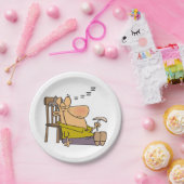 Assiettes En Carton Drôle Sleepy Man Napping avec Sandwich (Fête)