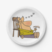 Assiettes En Carton Drôle Sleepy Man Napping avec Sandwich (Devant)
