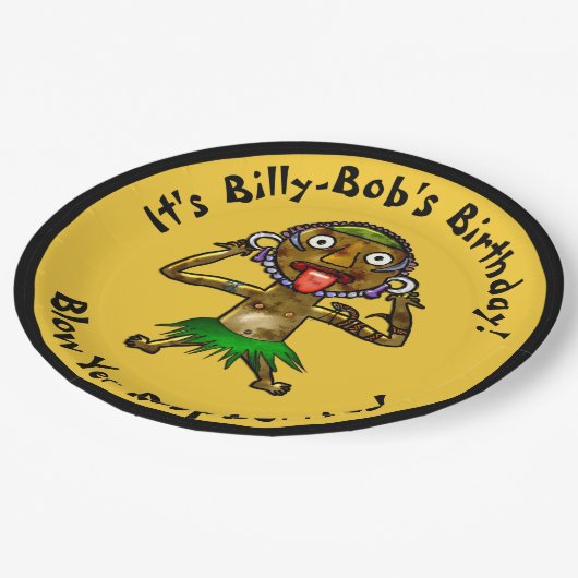 Assiettes En Carton Drôle sorcier Docteur Tiki Party - Personnalisé (Angle)