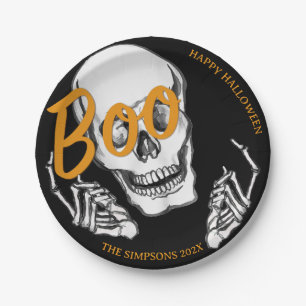 Assiettes En Carton Drôle squelette Boo ! Fête nationale d'Halloween