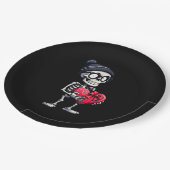 Assiettes En Carton Drôle Squelette Hommes Femmes Squelette Coeur Vale (Angle)