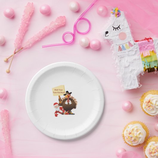 Assiettes En Carton Drôle Thanksgiving Attends Ton Tour Gros Garçon Fu (Fête)