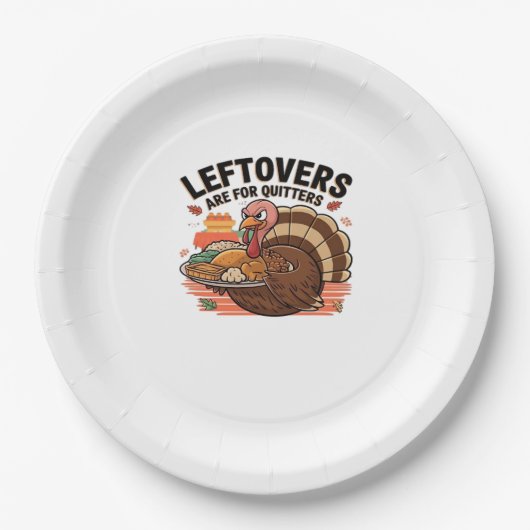 Assiettes En Carton Drôle Thanksgiving - Les Restes Sont Pour Les Quit (Devant)