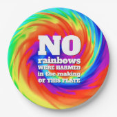 Assiettes En Carton Drôle TieDye Aucun arc-en-ciel n'a été blessé ... (Devant)