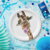Assiettes En Carton Drôle Tongue Giraffe Out et Wink Jouant - Amusant (Fête)