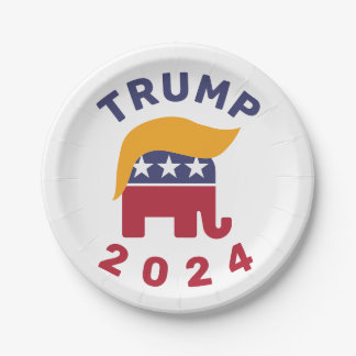Assiettes En Carton Drôle trump cheveux Plaque de papier