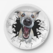 Assiettes En Carton Drôle visage chien (Devant)