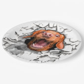 Assiettes En Carton Drôle visage chien (Angle)
