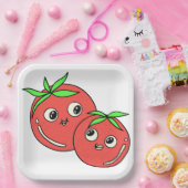 Assiettes En Carton drôles de tomates (Fête)