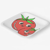 Assiettes En Carton drôles de tomates (Angulaire)