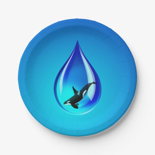 Assiettes En Carton Drop d'eau et Orca (Devant)