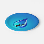 Assiettes En Carton Drop d'eau et Orca (Angle)