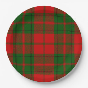 Assiettes En Carton Drummond tartan rouge vert plaid