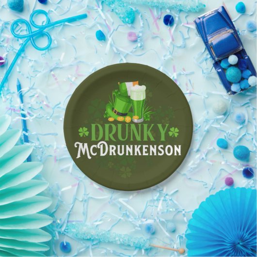 Assiettes En Carton Drunky McDrunkerson St. Patrick's Day (Fête)