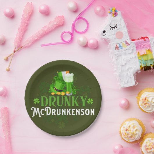 Assiettes En Carton Drunky McDrunkerson St. Patrick's Day (Fête)