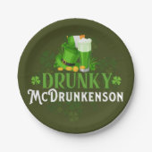Assiettes En Carton Drunky McDrunkerson St. Patrick's Day (Devant)