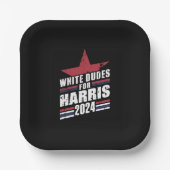 Assiettes En Carton Dudes Blanches Pour Kamala Harris 2024 (Recto)