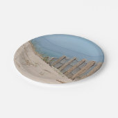 Assiettes En Carton Dunes de sable et barrière de plage (Angle)