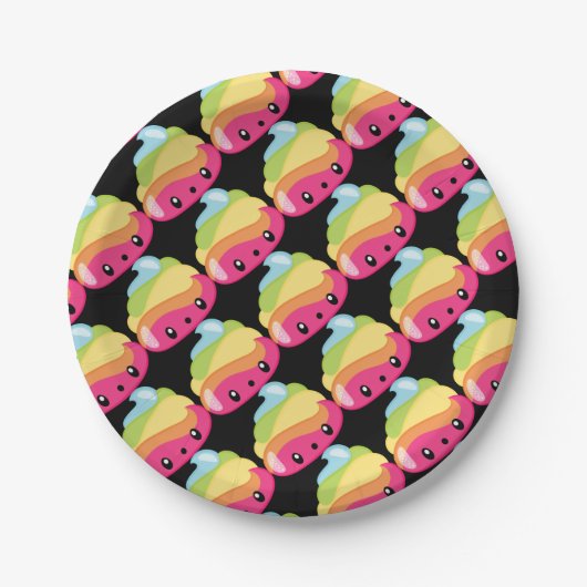 Assiettes En Carton Dunette Emoji d'arc-en-ciel (Devant)