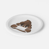 Assiettes En Carton Dunette malade Emoji de masque (Angle)