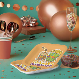 Assiettes En Carton Duo Popcorn & Soda – Ambiance Soirée Cinéma