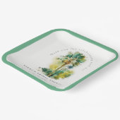 Assiettes En Carton Dusky Tropical Aquarelle Palm Trees Fête des marié (Angulaire)