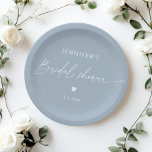 Assiettes En Carton Dusty bleu minimaliste élégante calligraphie marié<br><div class="desc">Dusty bleu minimaliste élégante calligraphie nuptiale douche Plaques en papier Articles correspondants disponibles.</div>