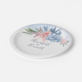 Assiettes En Carton Dusty Blue and Blush Destination Beach Wedding (Angle)