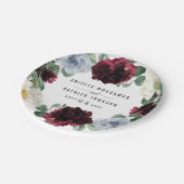 Assiettes En Carton Dusty Blue and Burgundy Cranberry Fall Event (Angle)