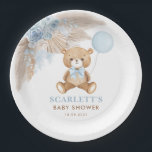 Assiettes En Carton Dusty Blue Boho Teddy Bear Bébé Garçon Douche<br><div class="desc">Ces magnifiques plaques en papier d'inspiration boho sont une touche supplémentaire parfaite pour votre événement à thème en peluche. Personnalisez les assiettes avec vos détails et si vous voulez réorganiser le style et le placement du texte,  veuillez appuyer sur le bouton "Cliquez pour customiser plus loin".</div>