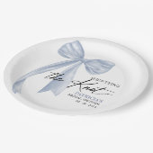 Assiettes En Carton Dusty Blue Bow Elle organise une fête de mariage S (Angle)