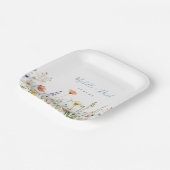 Assiettes En Carton Dusty Blue Colorful Rustic Wildflower Wedding (Angulaire)
