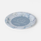 Assiettes En Carton Dusty Blue Floral Baby dans le Baby shower de fleu (Angle)