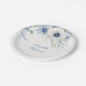 Assiettes En Carton Dusty Blue Floral Mariage (Angle)