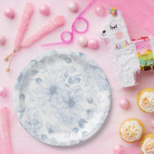 Assiettes En Carton Dusty Blue Floral Wedding (Fête)