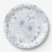 Assiettes En Carton Dusty Blue Floral Wedding (Devant)