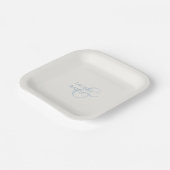 Assiettes En Carton Dusty Blue & Ivory Couple Monogramme (Angulaire)