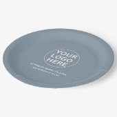 Assiettes En Carton Dusty Blue l Promotional Business Logo & Text (Angle)