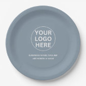 Assiettes En Carton Dusty Blue l Promotional Business Logo & Text (Devant)
