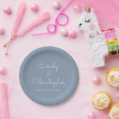 Assiettes En Carton Dusty Blue Mariage ou accueil Plaques simples (Fête)