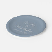 Assiettes En Carton Dusty Blue Mariage ou accueil Plaques simples (Angle)