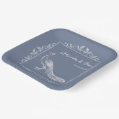 Assiettes En Carton Dusty Blue Peacock Wedding shower (Angulaire)