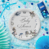 Assiettes En Carton Dusty Blue & Pink Alice in Wonderland Baby shower (Fête)