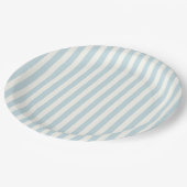 Assiettes En Carton Dusty Blue Stripes Classic Party (Angle)