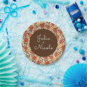 Assiettes En Carton Dusty Brunt Orange Peony Flowers Mariage de automn (Fête)